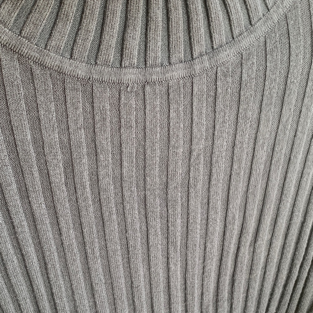 LOFT Charcoal Ribbed Knit Top - Picture 3 of 5